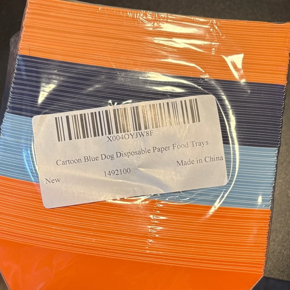 Disposable Paper Food Trays - 100pk of Orange & Blue
